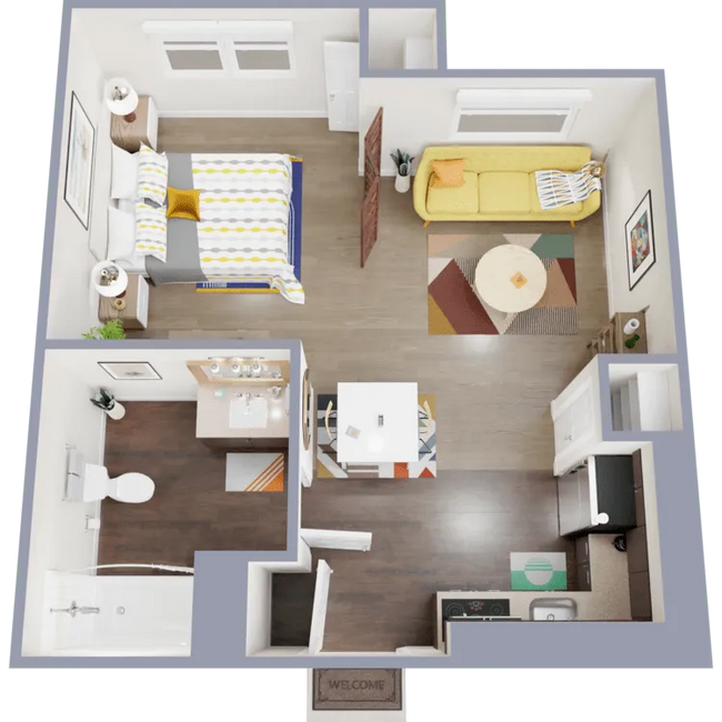 1 Bedroom 1 Bathroom 232 floor plan